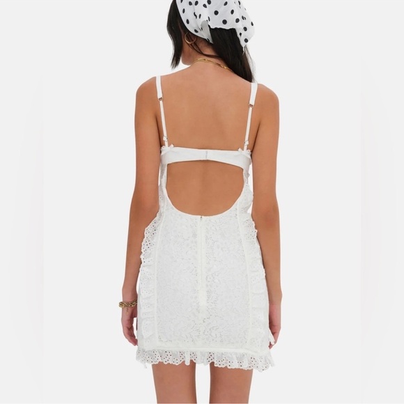 For Love and Lemons Mandy lace mini dress white medium - Picture 2 of 10